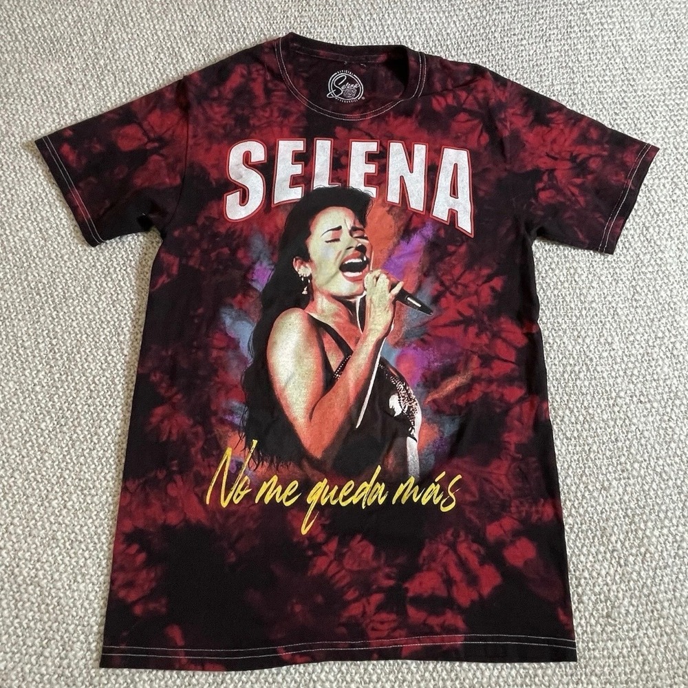Selena T-Shirt Womens S Graphic No Me Queda Mas Cotton Red Black Tie Dye